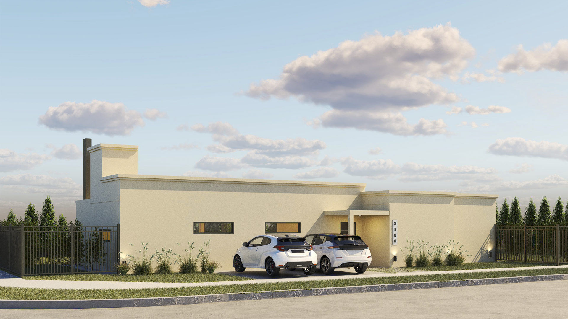 Vivienda unifamiliar en esquina con diseño contemporáneo y patio integrado